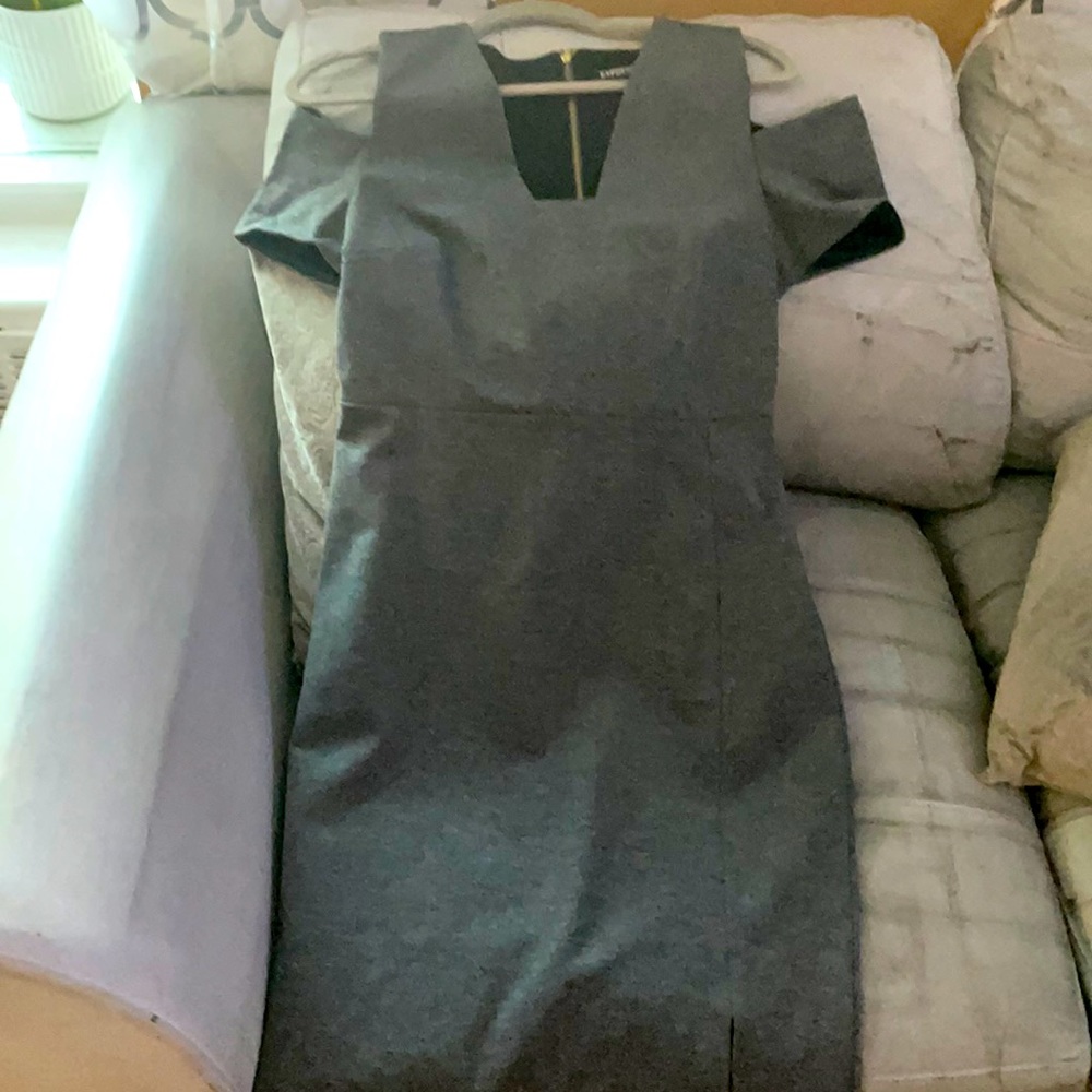 Express gray dress up to knee size 12